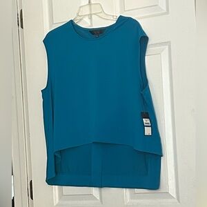 NWT - Rachel Rachel Roy Blue Asymmetrical Sleeveless Front Cropped Blouse